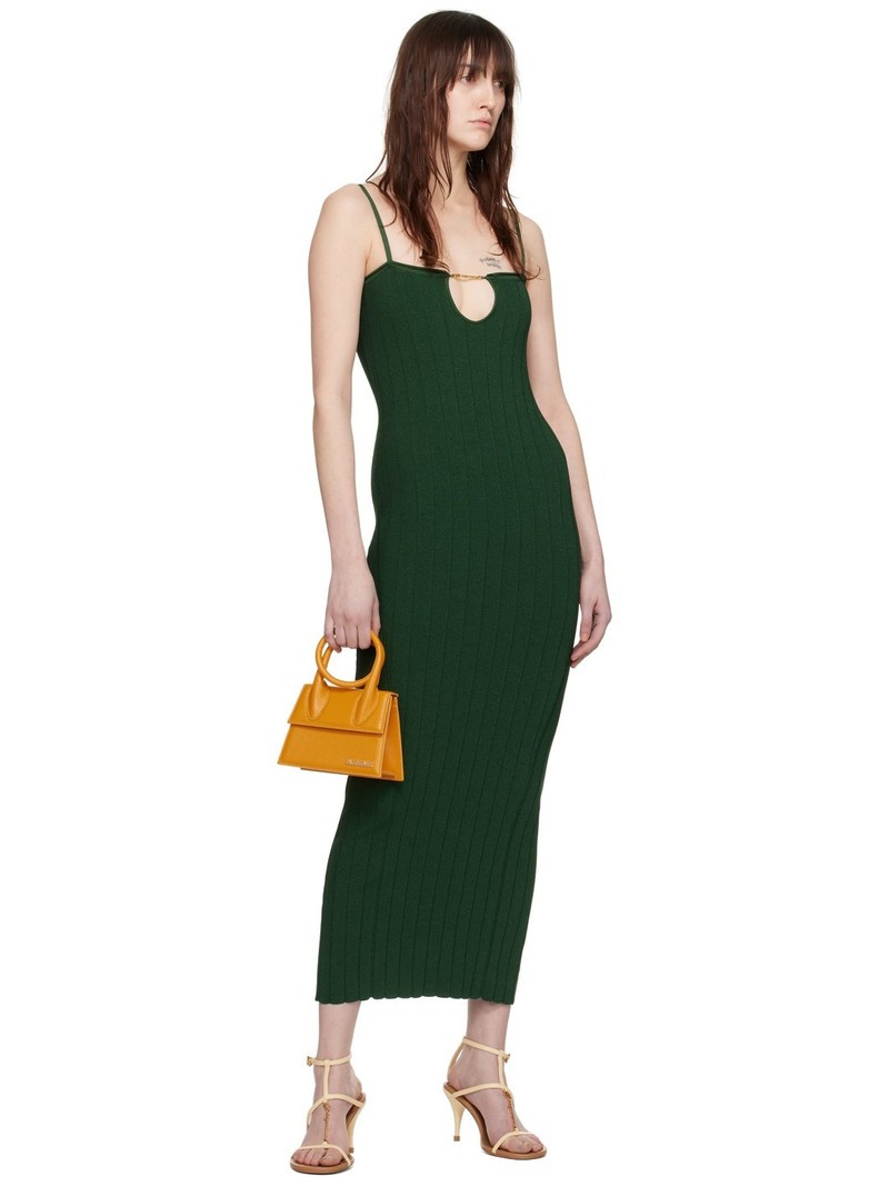 JACQUEMUS Green Les Sculptures 'La robe Sierra bretelles' Midi Dress outlook