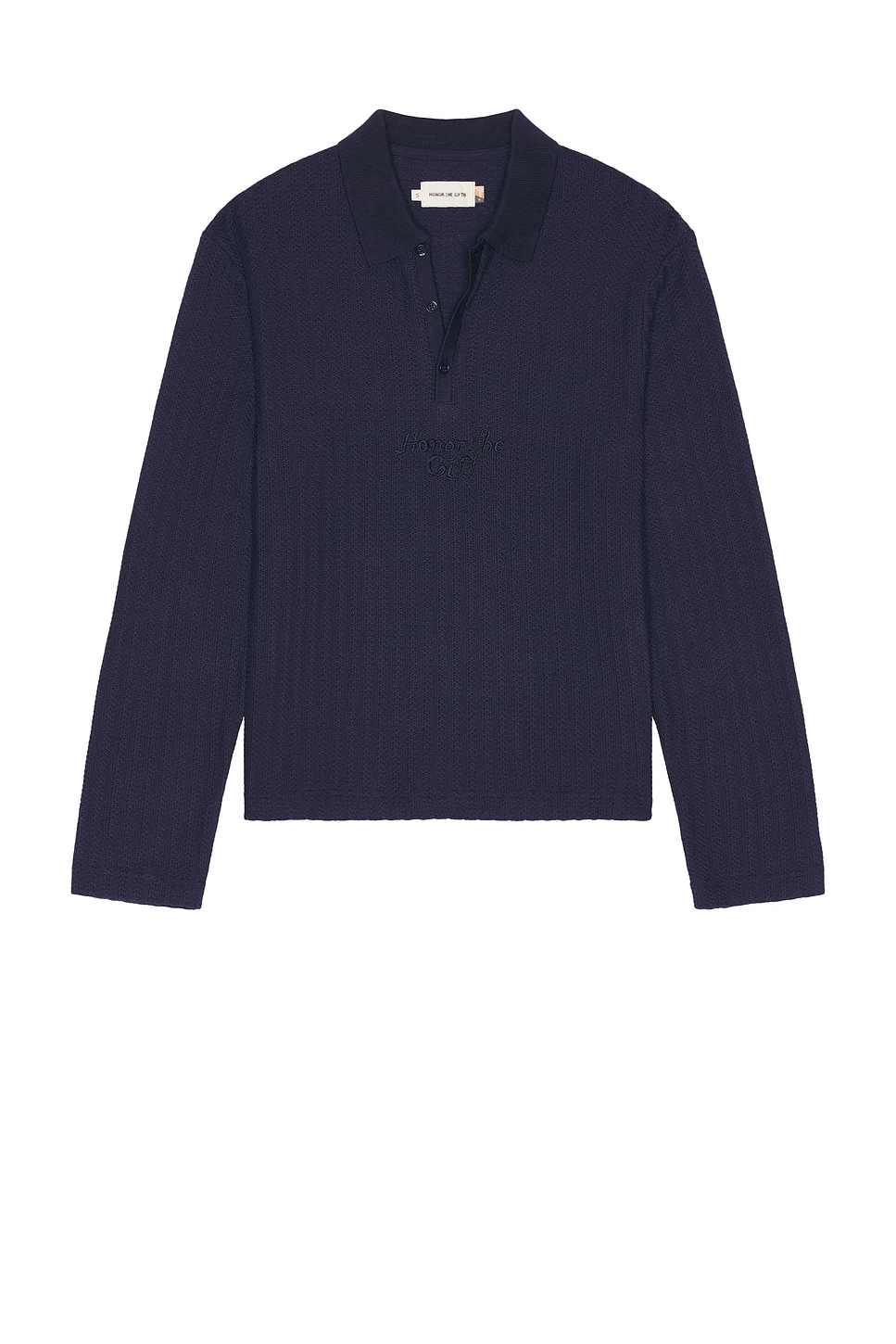 Long Sleeve Knit Polo - 1