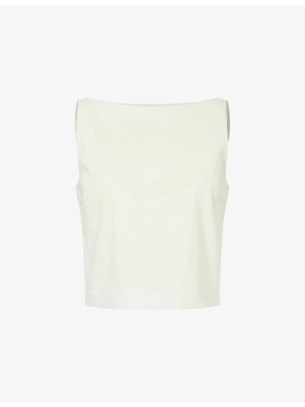 Sleeveless Bateau Linen-Blend Top - 1