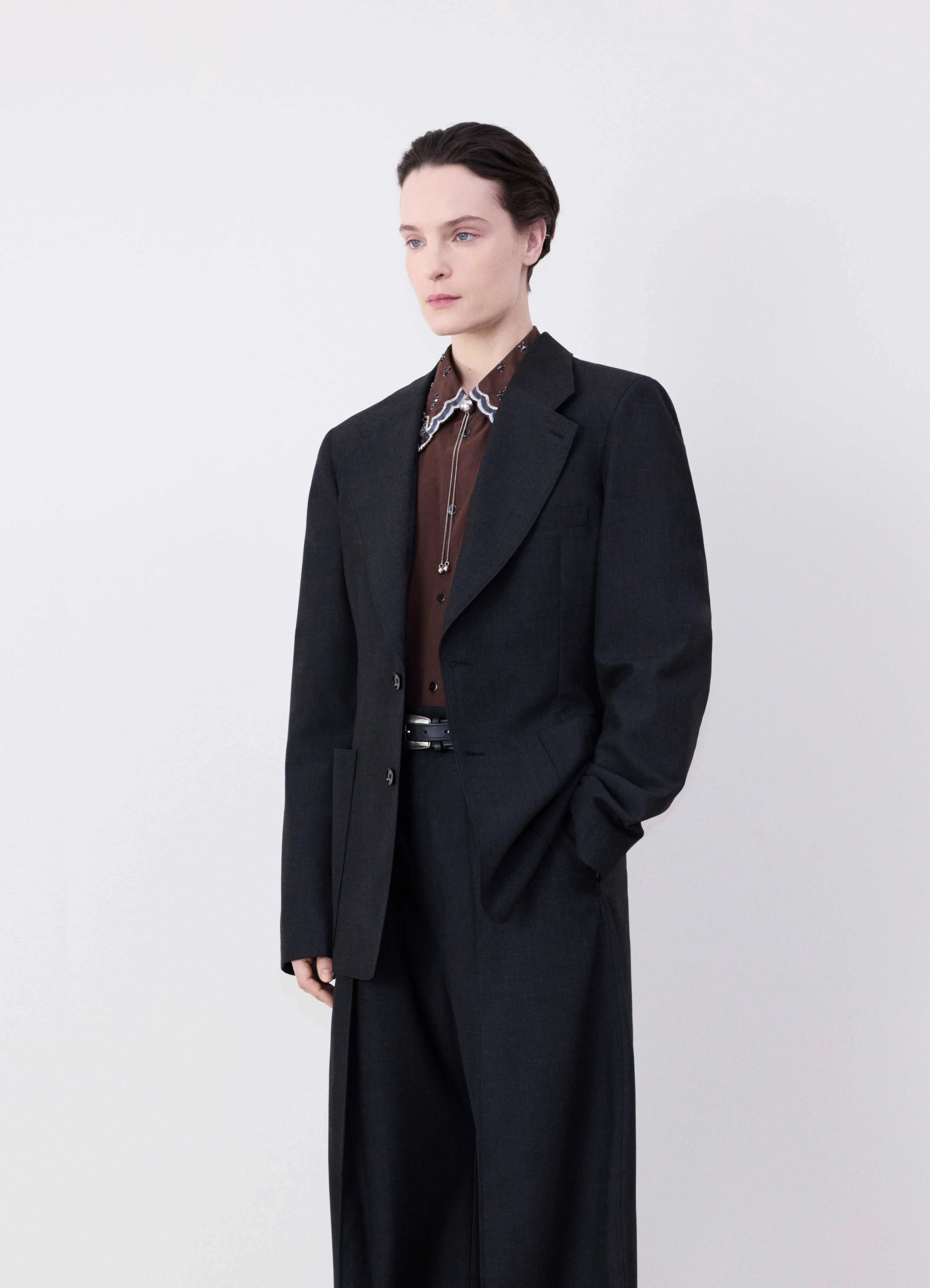 SINGLE BREASTED FITTED TAILORED JACKET - 2