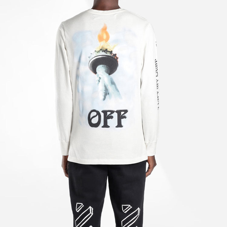 Off-White Statue of Liberty Long Sleeved T-Shirt 'Black White Blue' OMAB001E181850150210 - 3