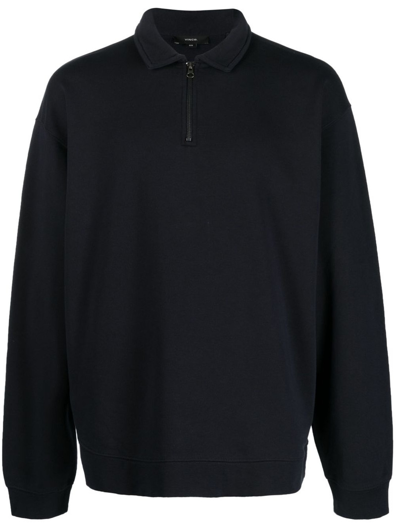 zip-detail cotton sweatshirt 1