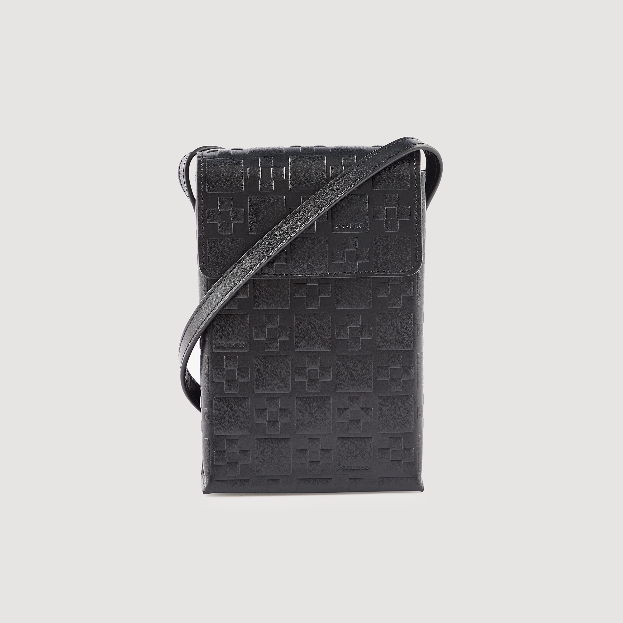 S monogram-embossed small leather bag - 3