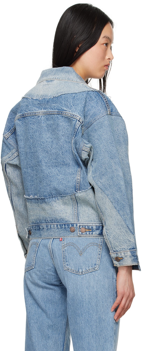 Blue 90s Repaired Denim Jacket - 3