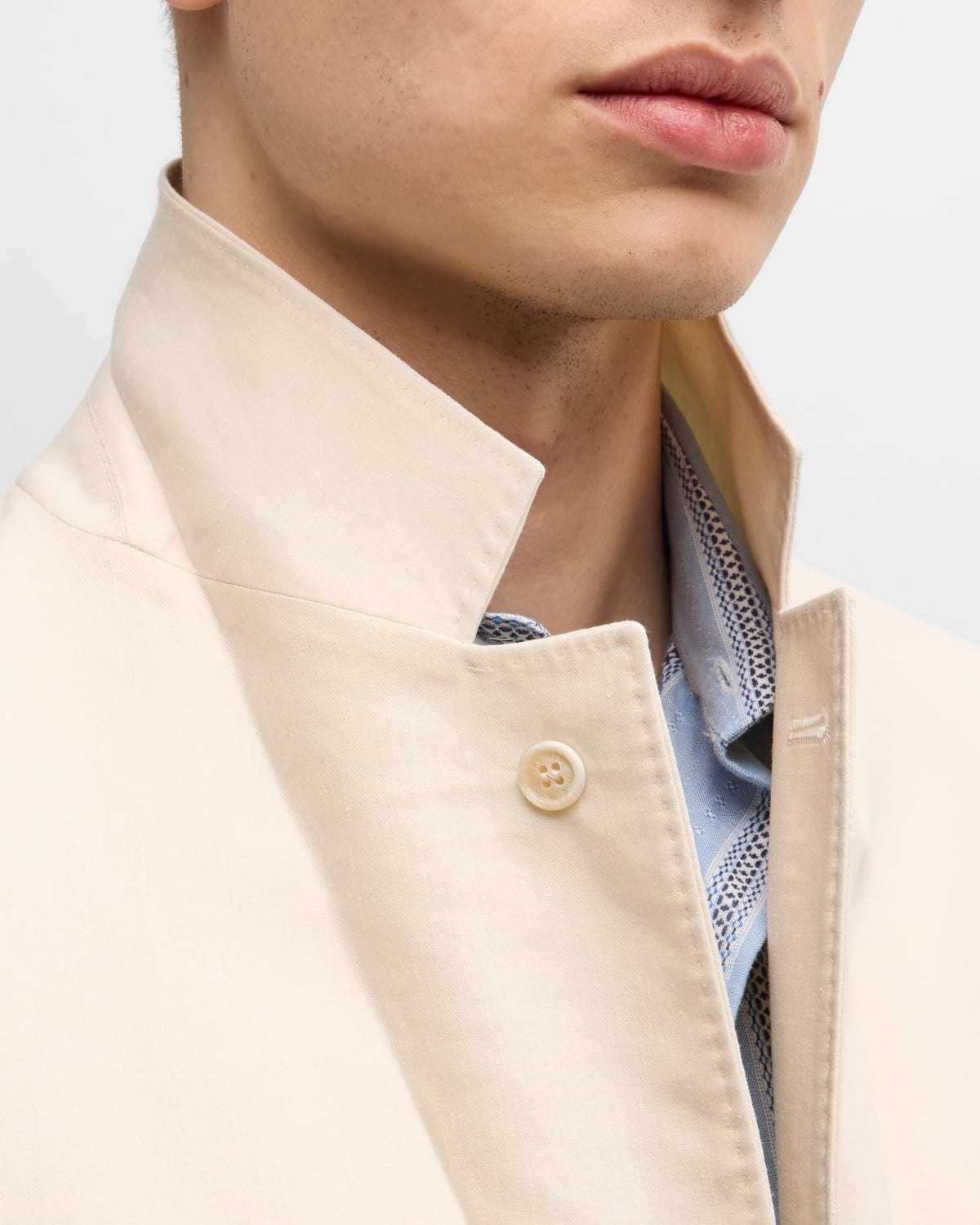 Men's Linen and Wool Solid Suit - 7