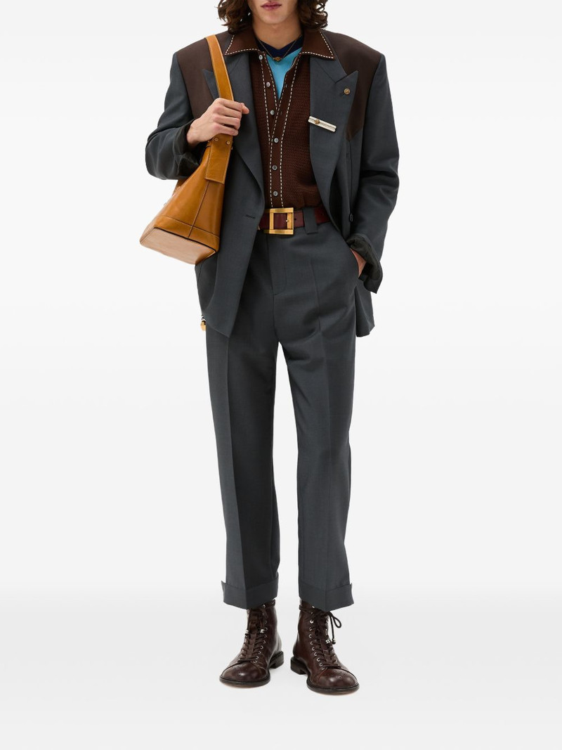 VERSACE wool-mohair regular formal pants outlook