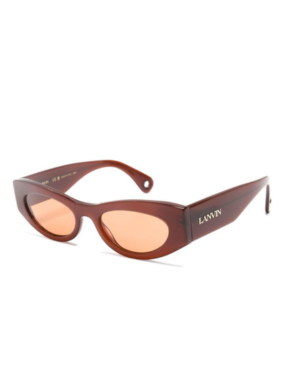 Lanvin logo-lettering rectangle-frame sunglasses outlook