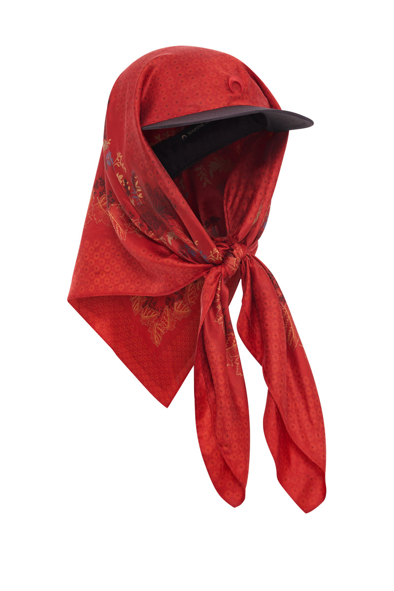Upcycled Silk Scarves Veiled Cap 1