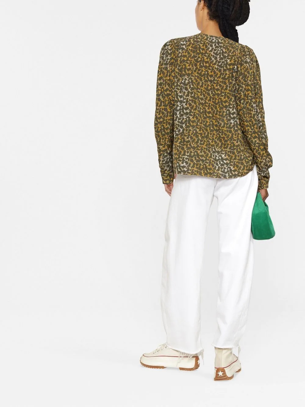 V-neck printed blouse - 4