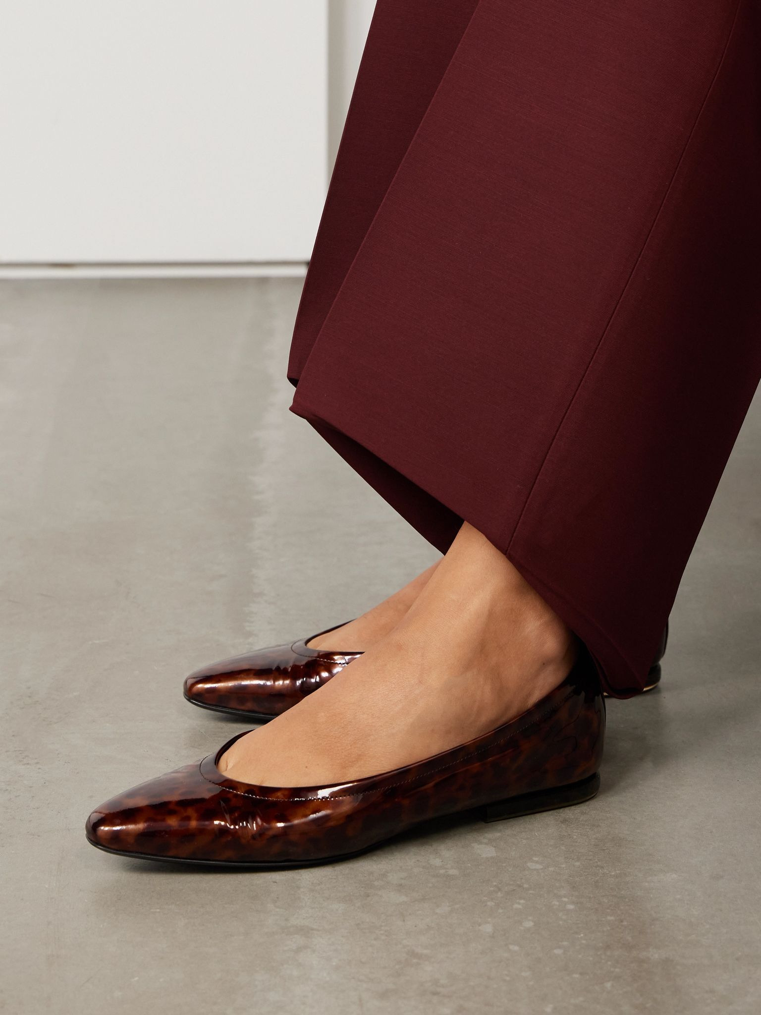 Primula leopard-print patent-leather ballet flats Dark brown - 2