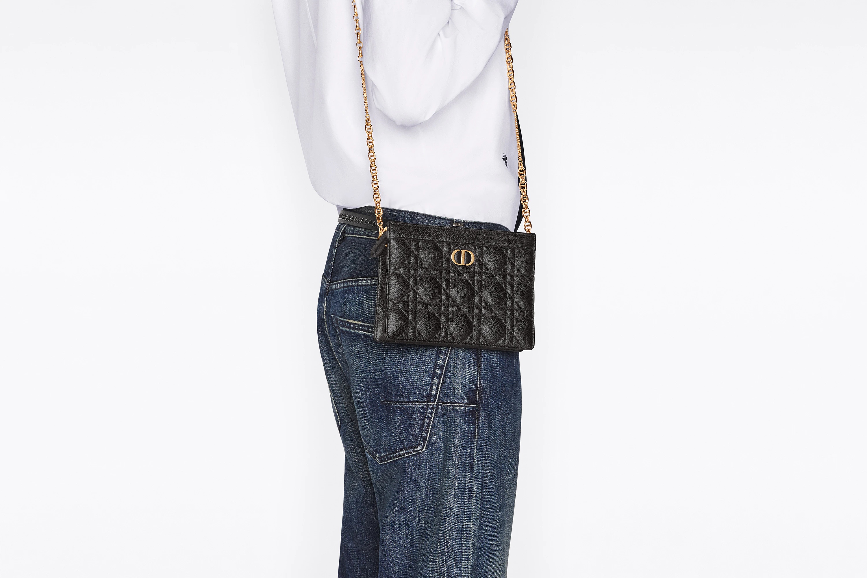 Dior Caro Zipped Pouch with Chain - 7