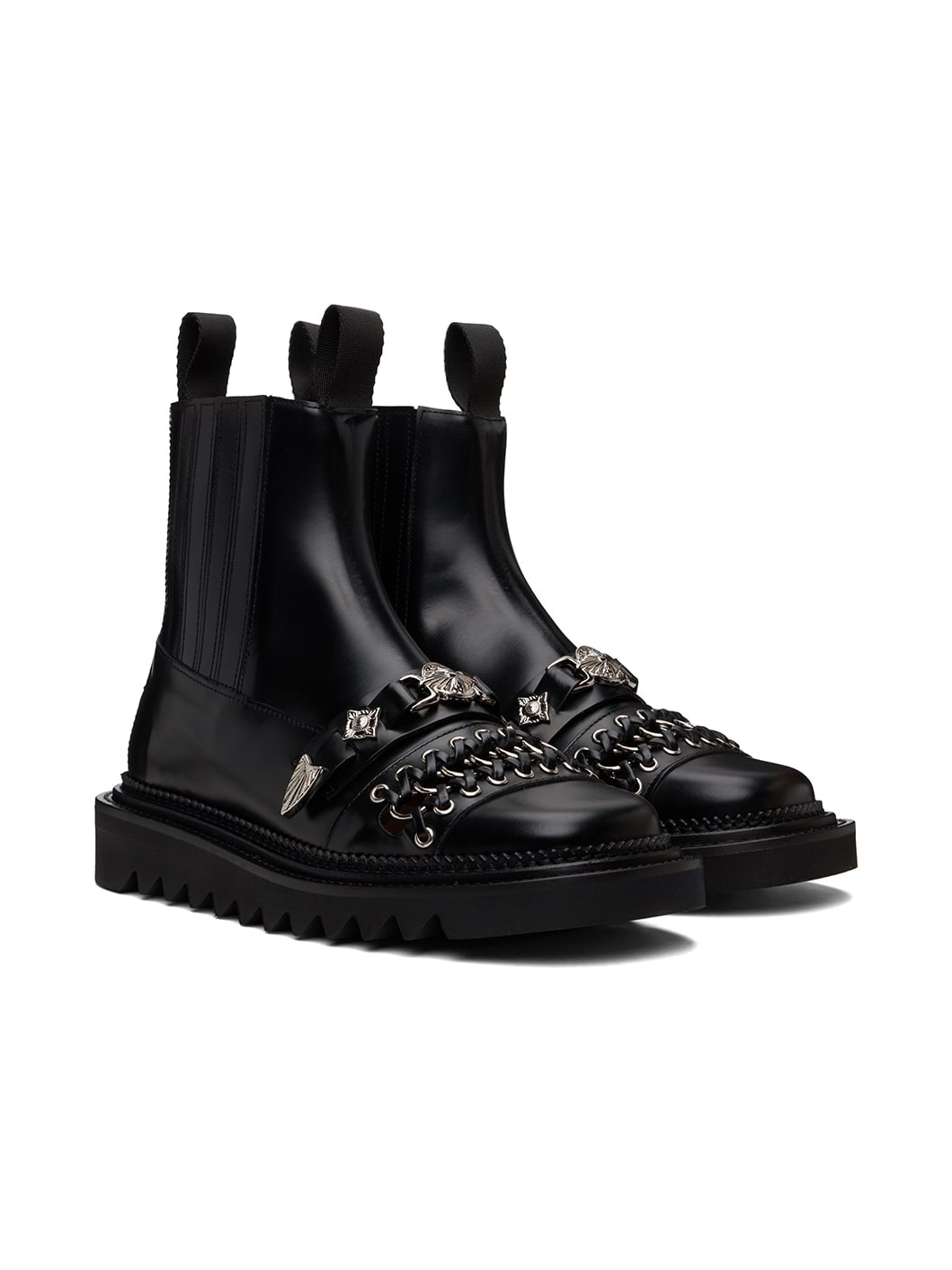 Black Leather Chelsea Boots - 4