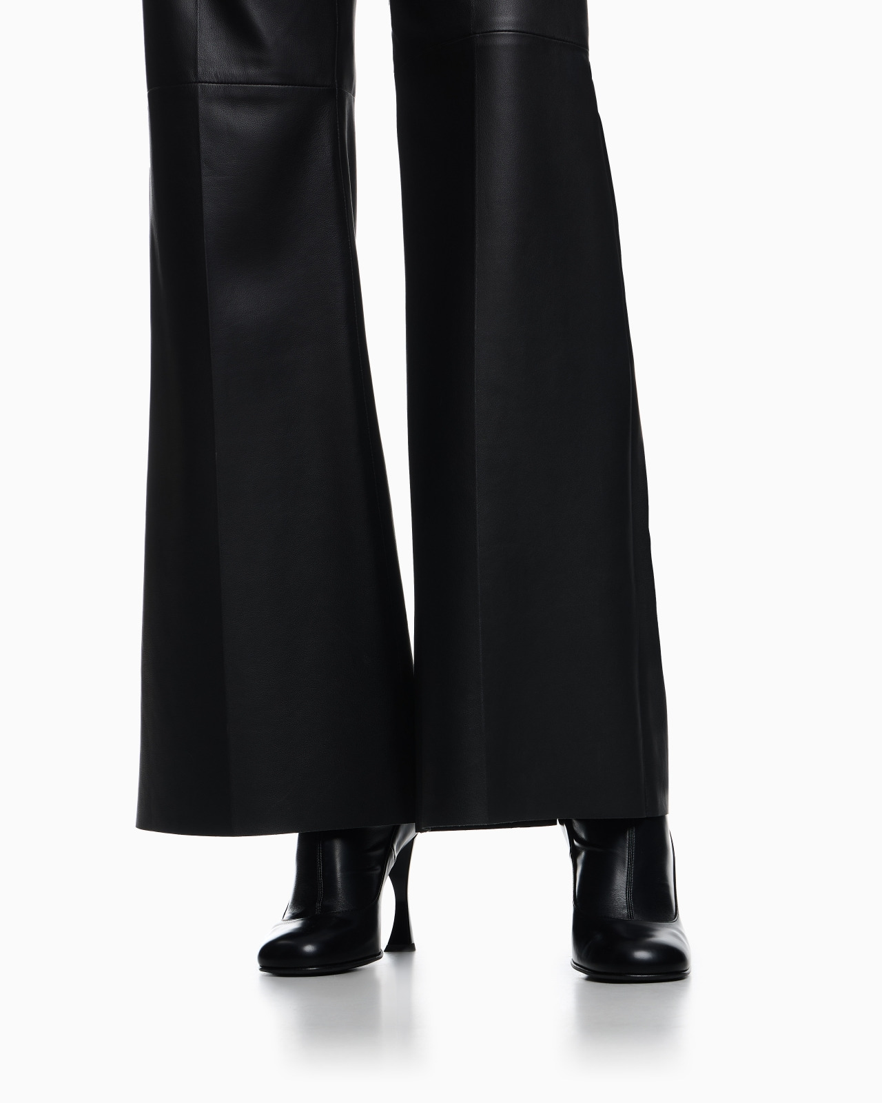 GLOVE-QUALITY LAMBSKIN NAPPA LEATHER PALAZZO TROUSERS - 5