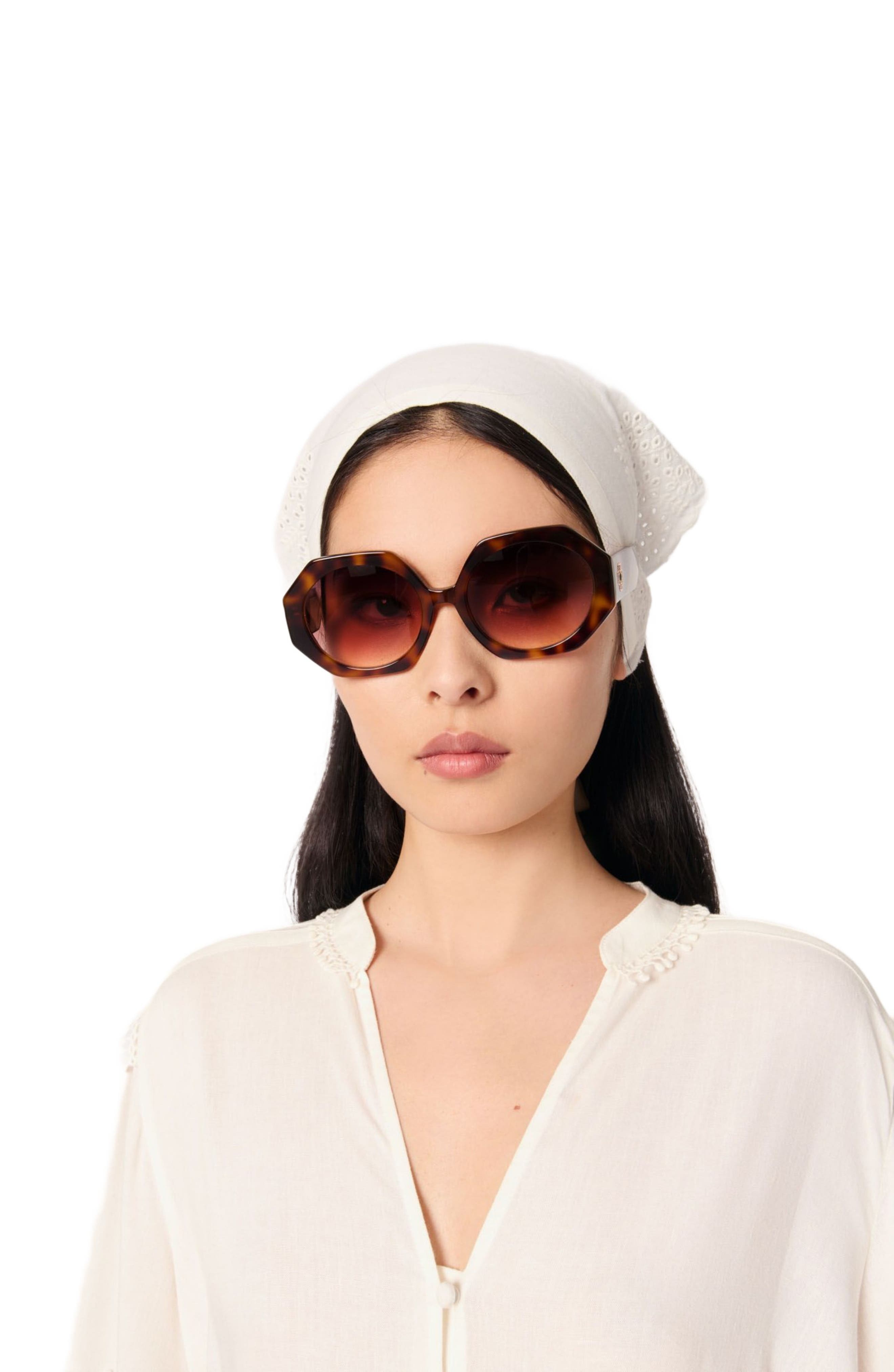 maje Shirt with embroidered sleeves in Ecru at Nordstrom - 6
