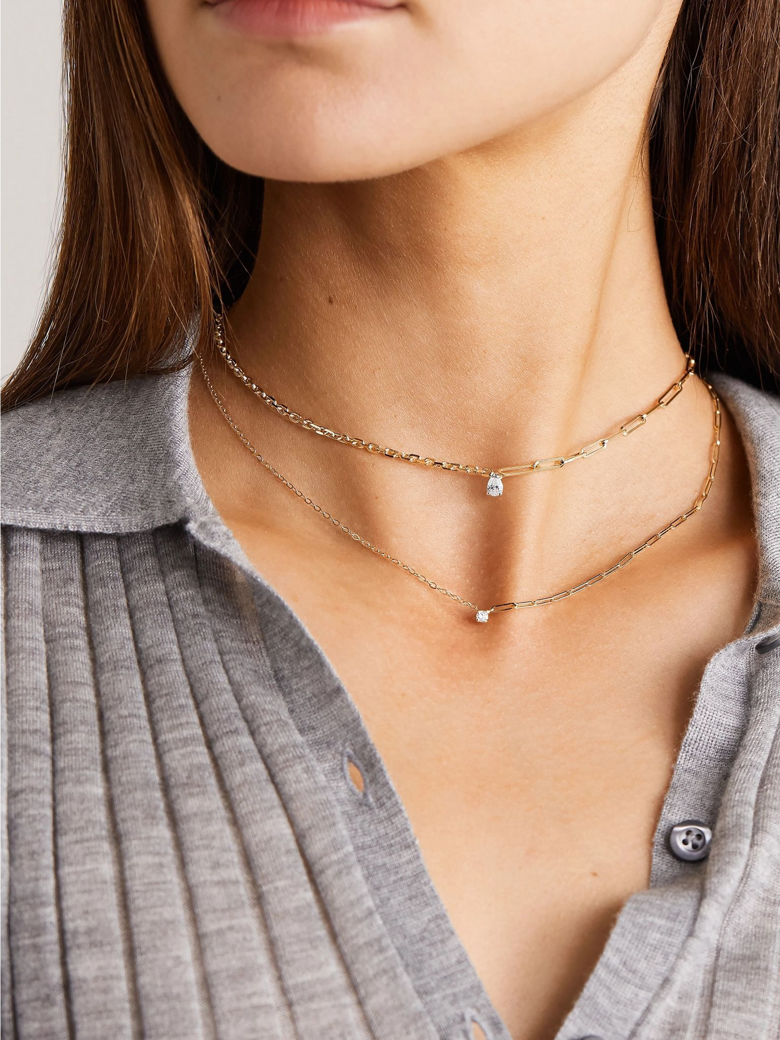 18-karat gold diamond necklace Gold - 2