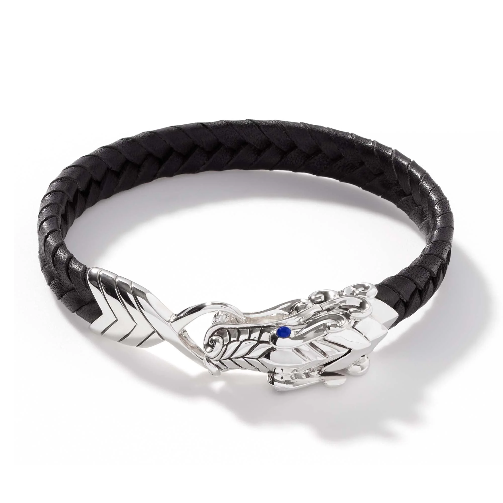 Naga Bracelet, Sterling Silver, Leather - 1