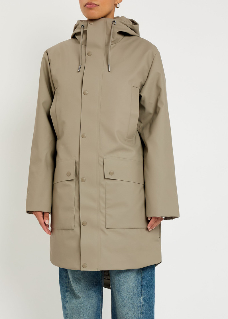 RAINS Rains Nome Quilted Rubberised Parka Coat outlook