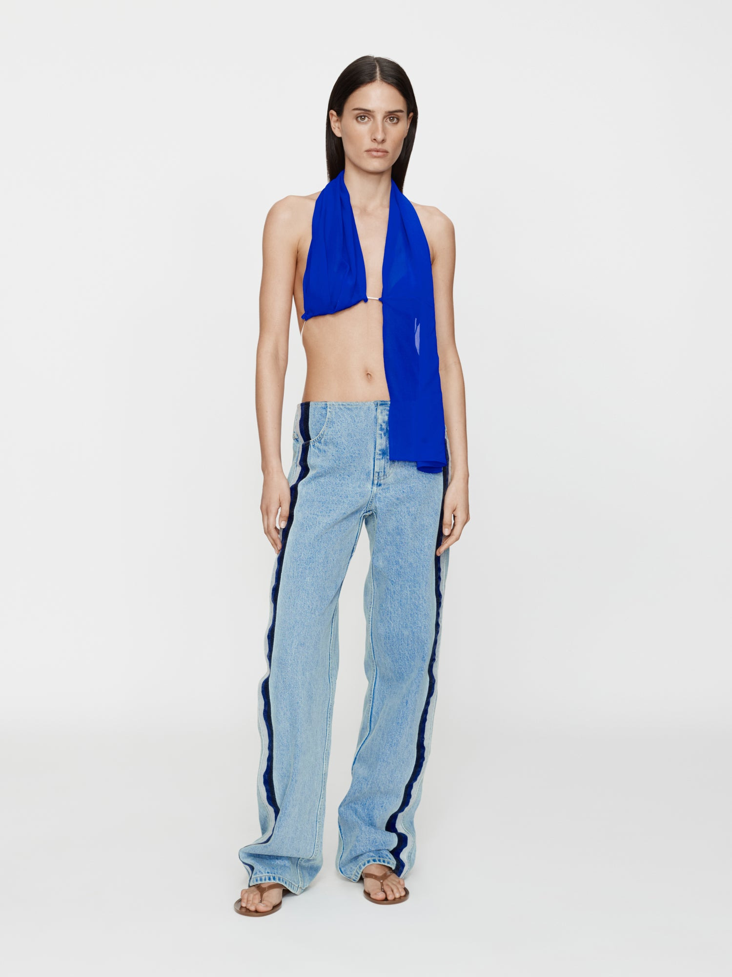 Silk Scarf Chain Bra Top - 2