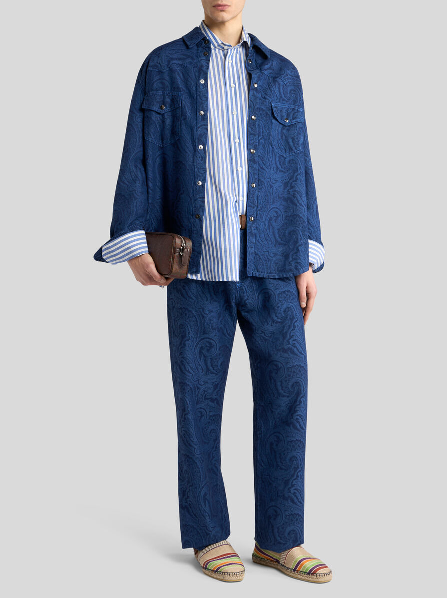 PRINTED DENIM OVERSHIRT - 3