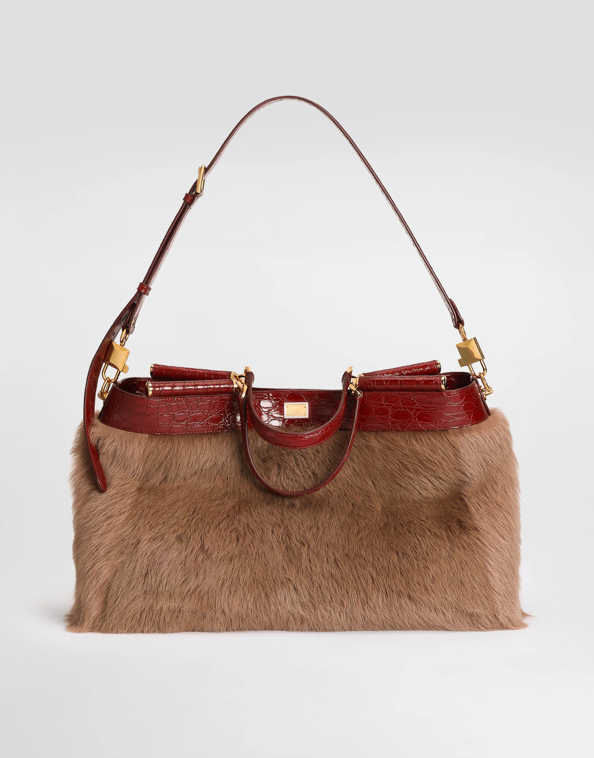 My Sicily shearling and alligator handbag - 1