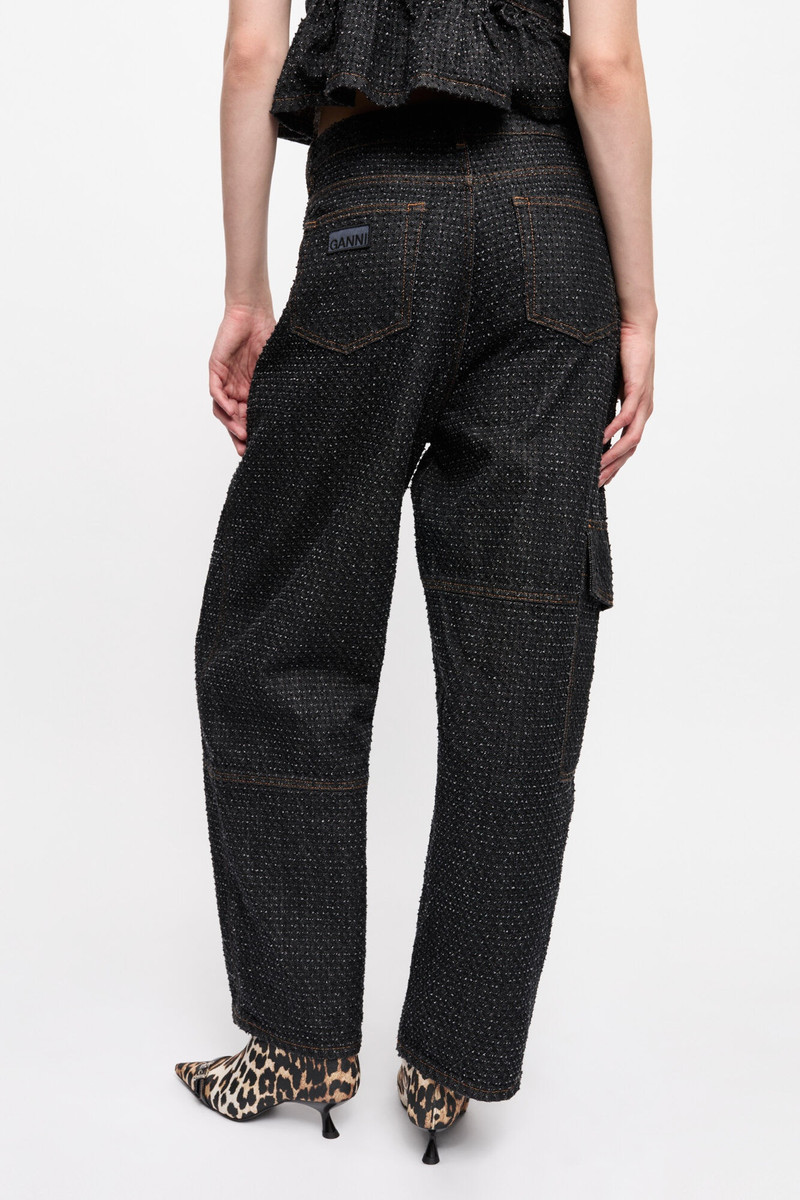 BLACK FLUFFY DENIM CARPENTER JEANS 4