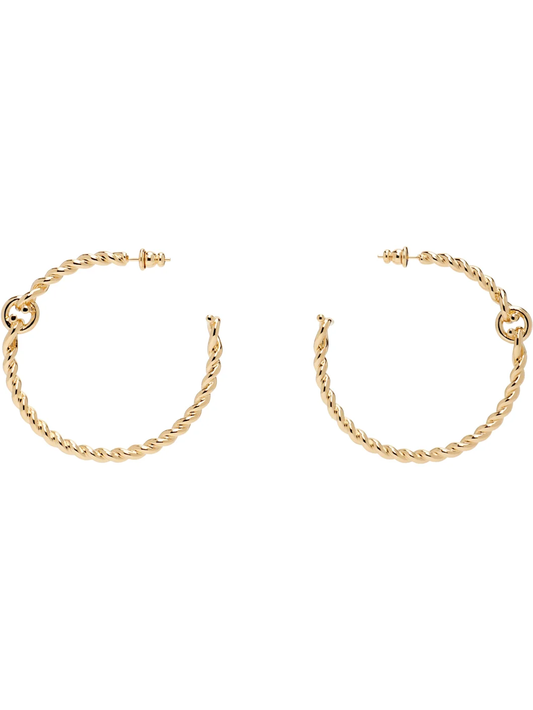Twisted Chain Gancini Hoop Earrings - 1