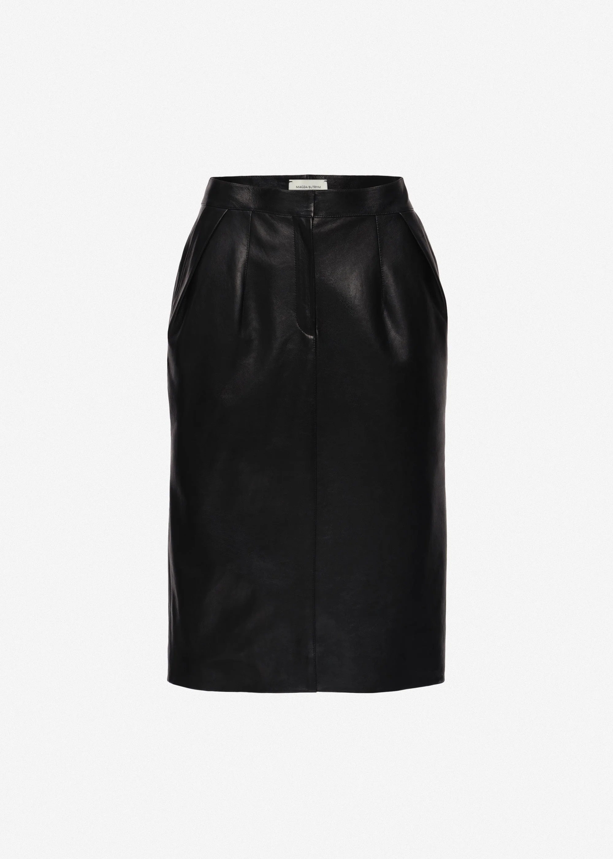 Leather pencil skirt in black - 1