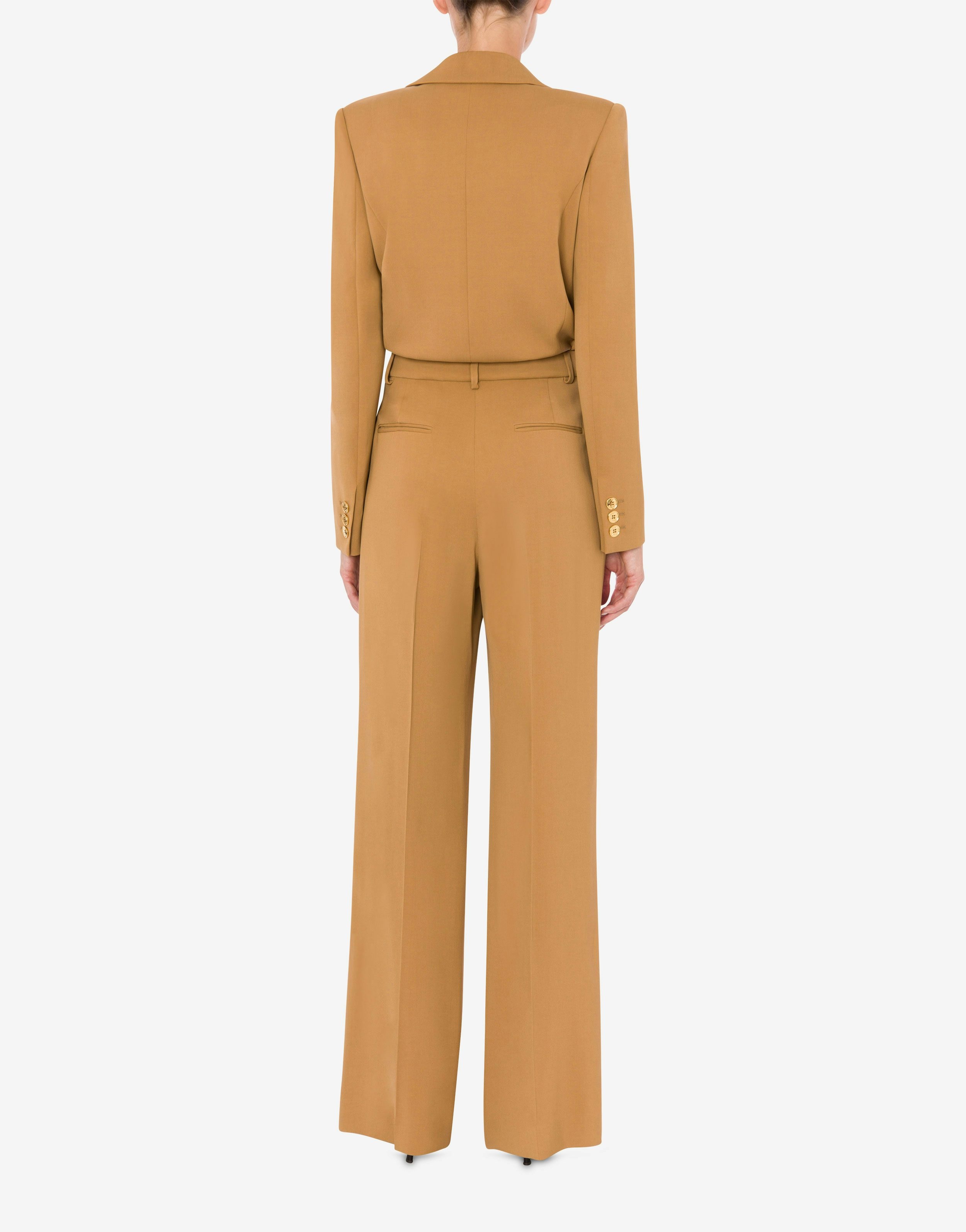 STRETCH VISCOSE DIAGONAL JUMPSUIT WITH GOLD BUTTONS - 3