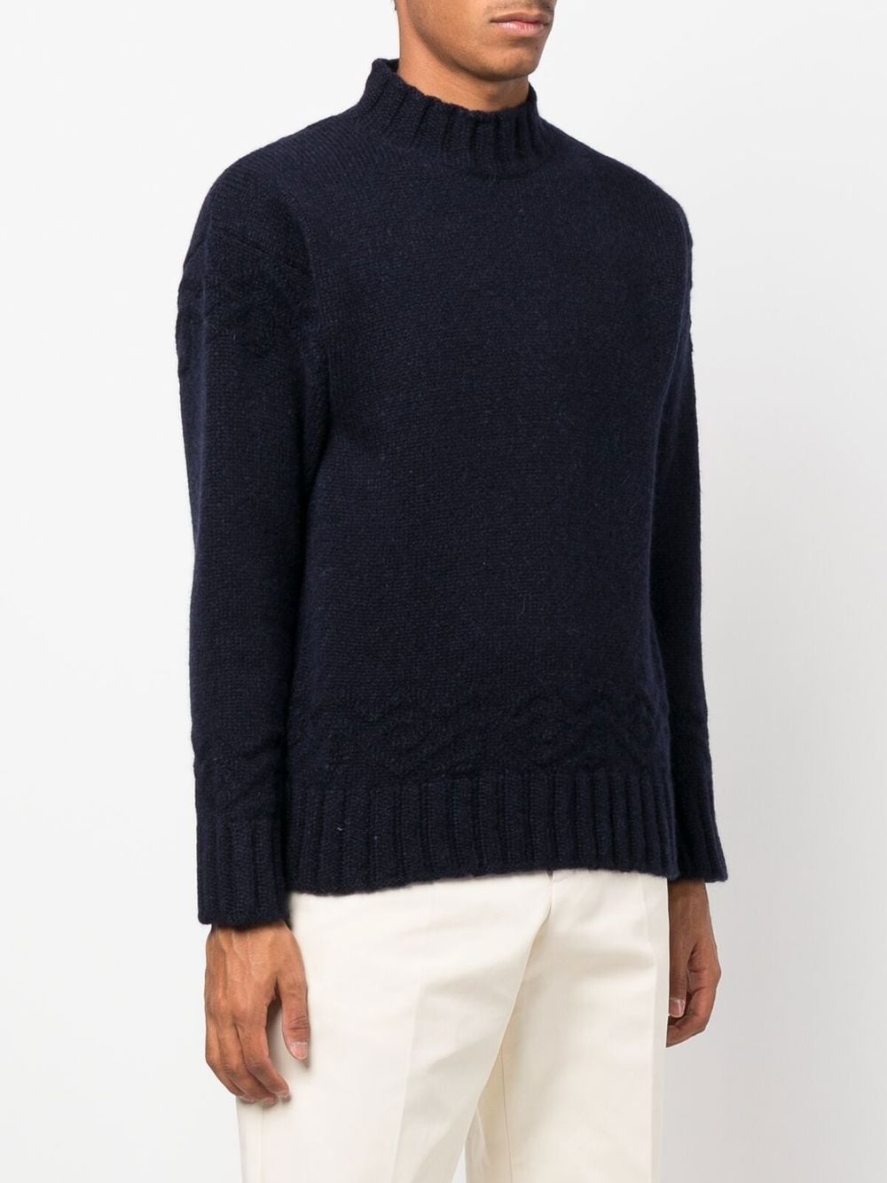 roll-neck knitted jumper - 3