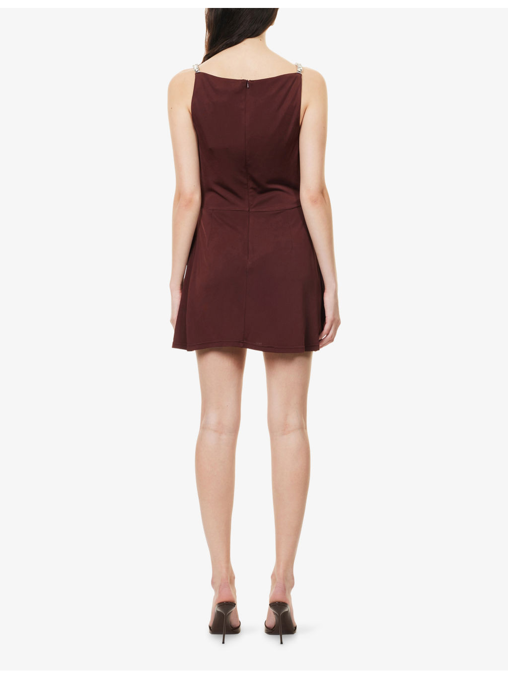 Embellished Cowl-Neck Woven Mini Dress - 4