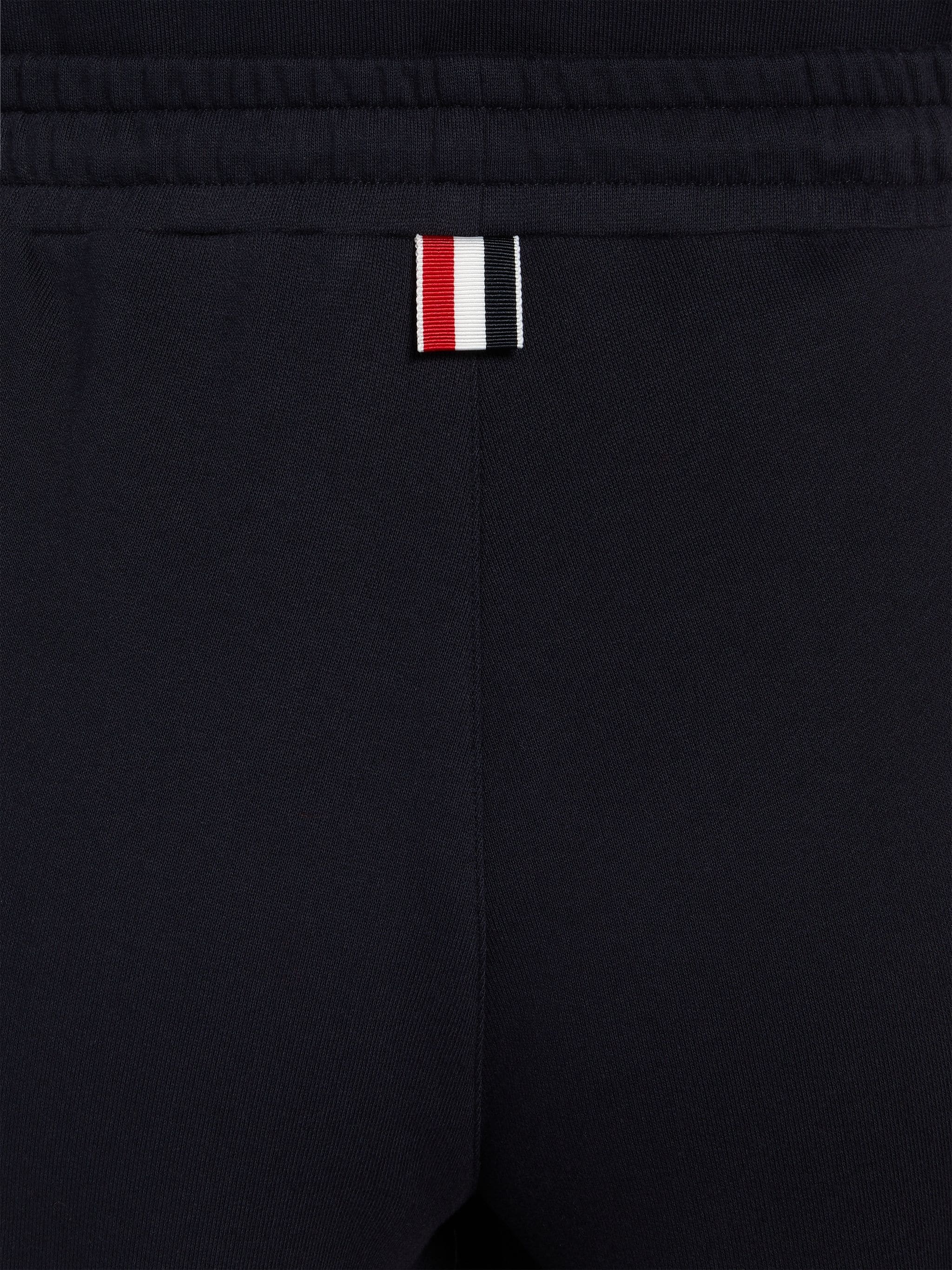 Navy Cotton Loopback Contrast Stripe Framing Mid-thigh Shorts - 6