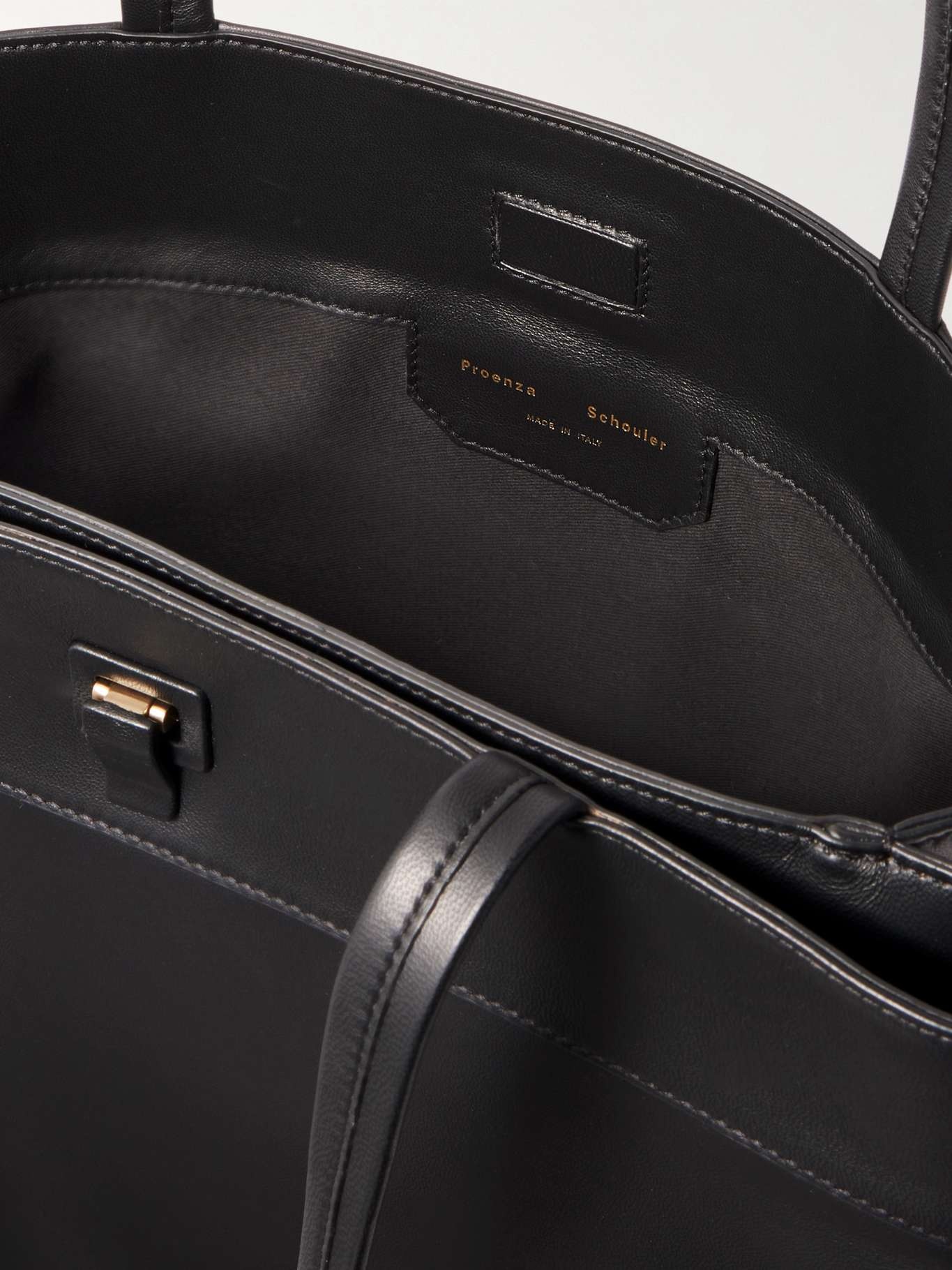 Split leather tote bag Black - 5