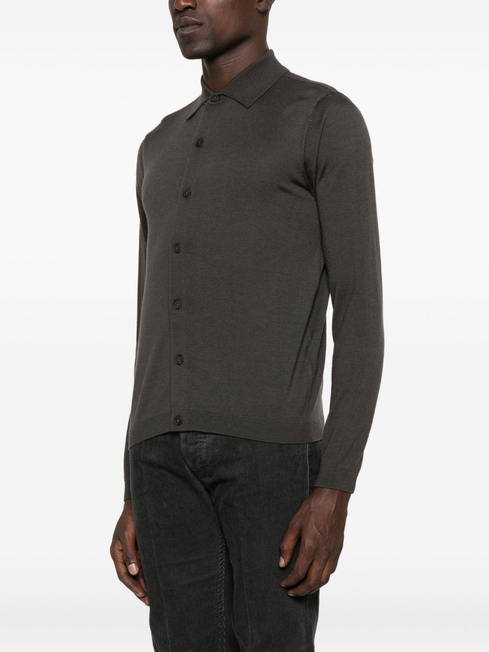 polo-neck button cardigan - 3