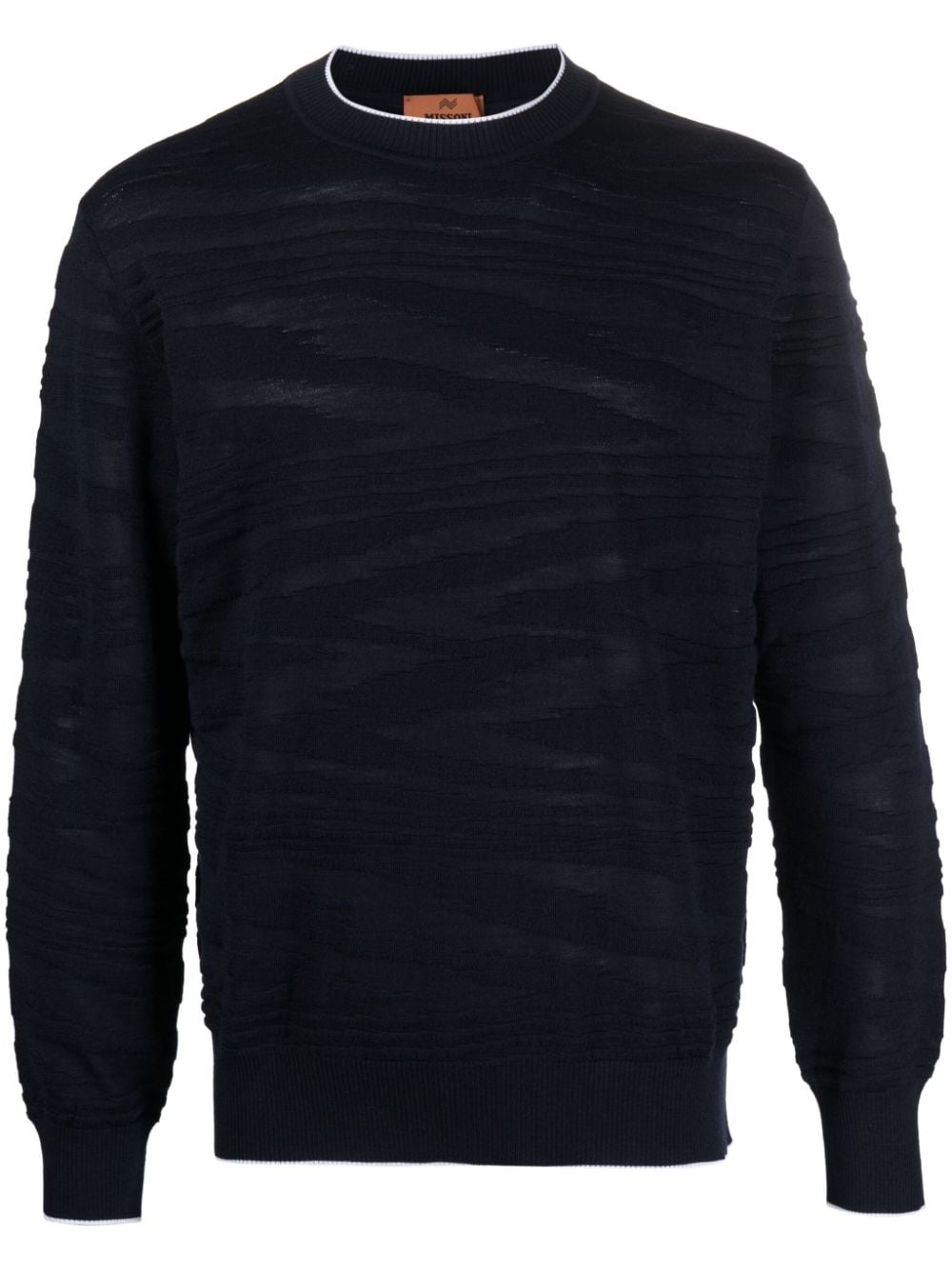 zigzag-jacquard wool-blend jumper - 1