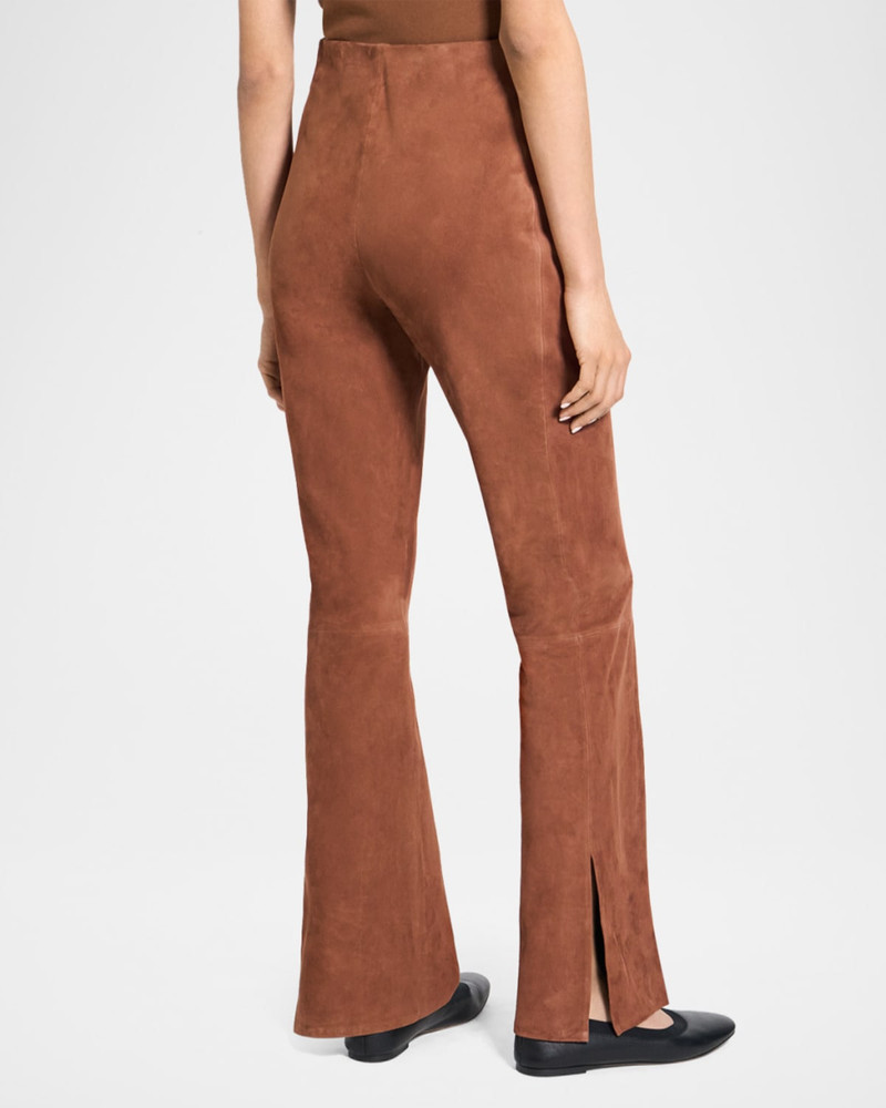 Suede Slit Flare Pants 3