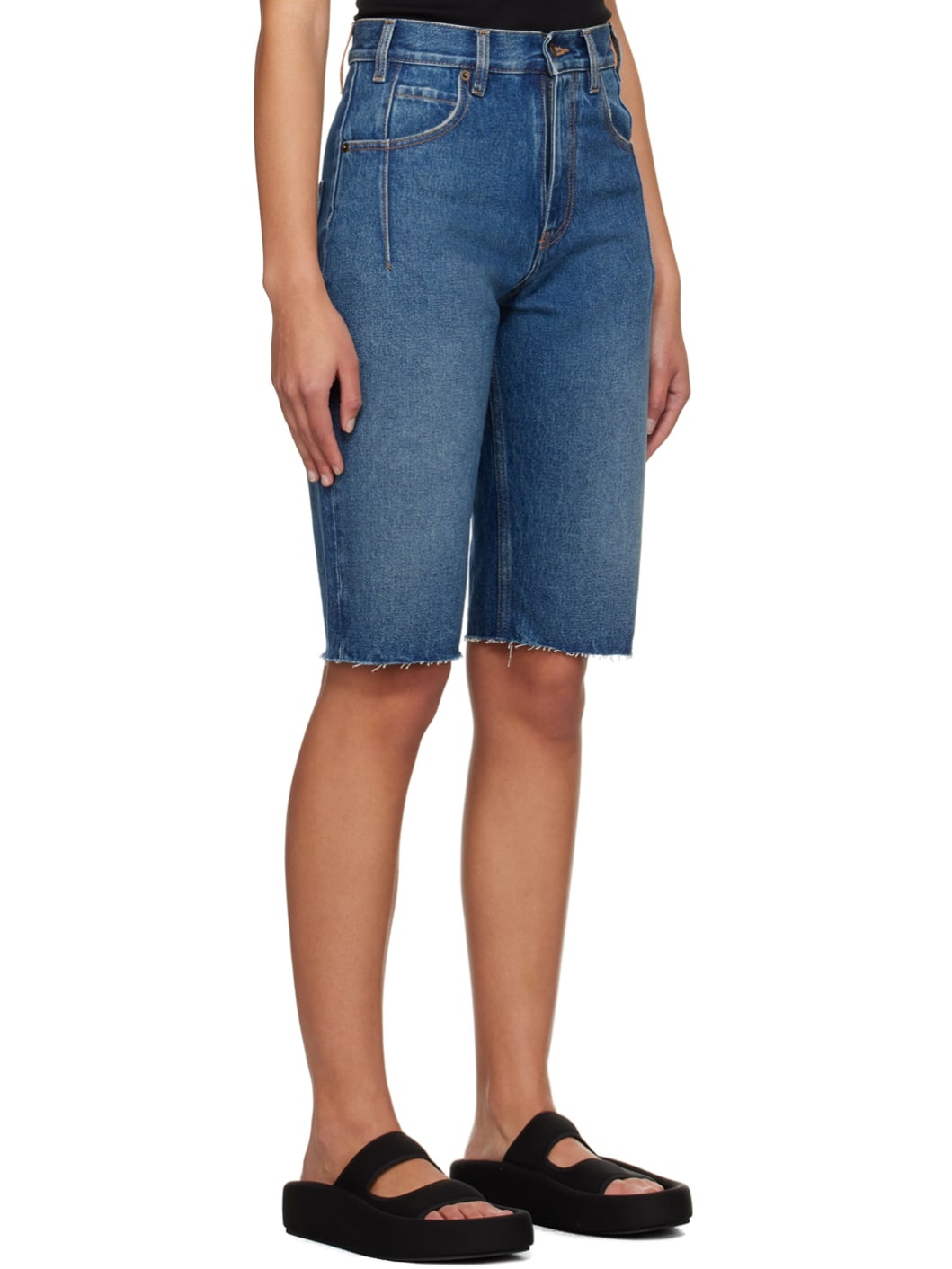 Navy Gina Denim Shorts - 2