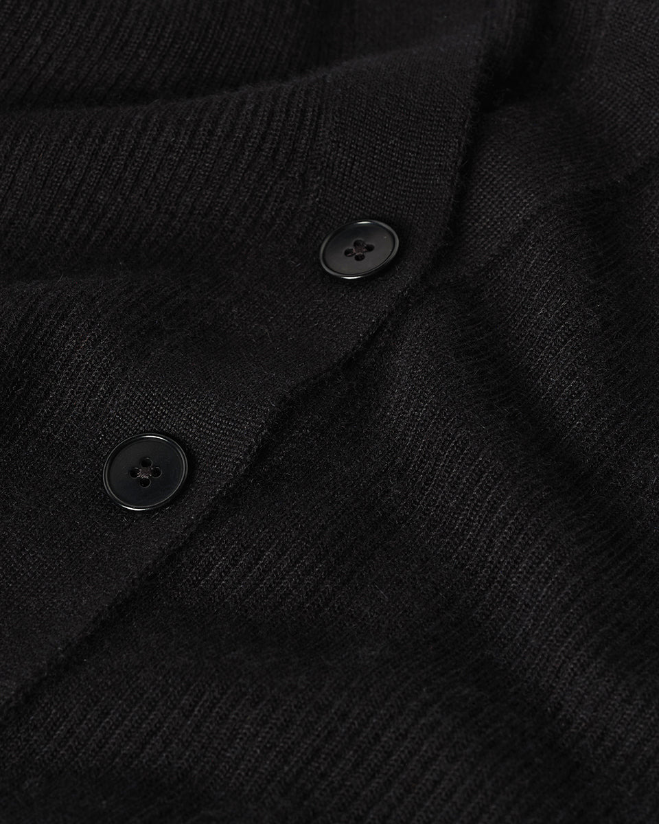 Superfine Cashmere Black Cardigan - 6