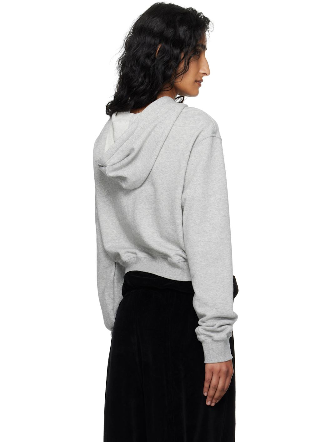 Gray Loop Button Effect Hoodie - 3