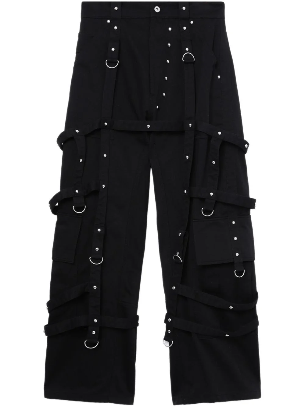 strap-detail trousers - 1