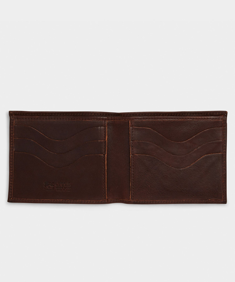 IL BISONTE Il Bisonte Leather Bi-fold Wallet in Caffe outlook