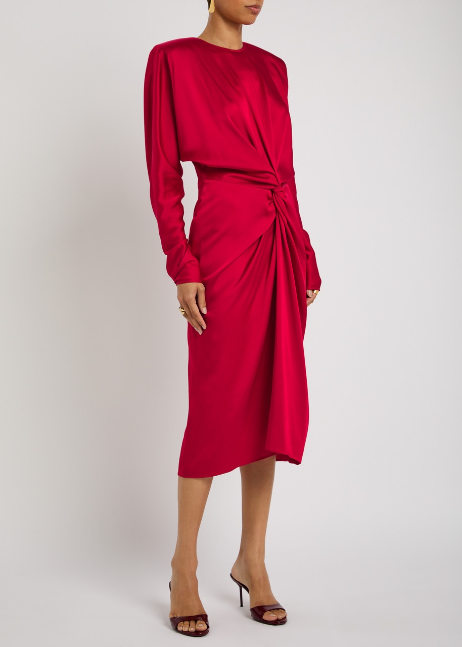 Stella Mccartney Twisted Satin Midi Dress - 2