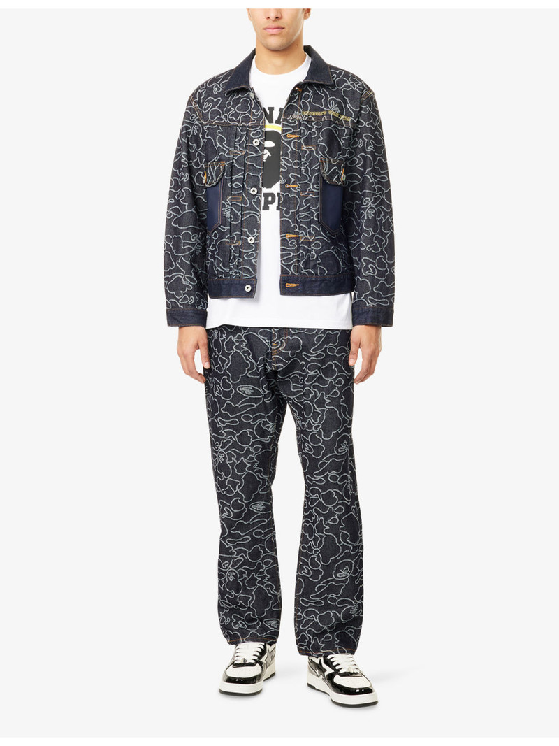 A BATHING APE® BAPE x OVO Camo-Jacquard Denim Jacket outlook