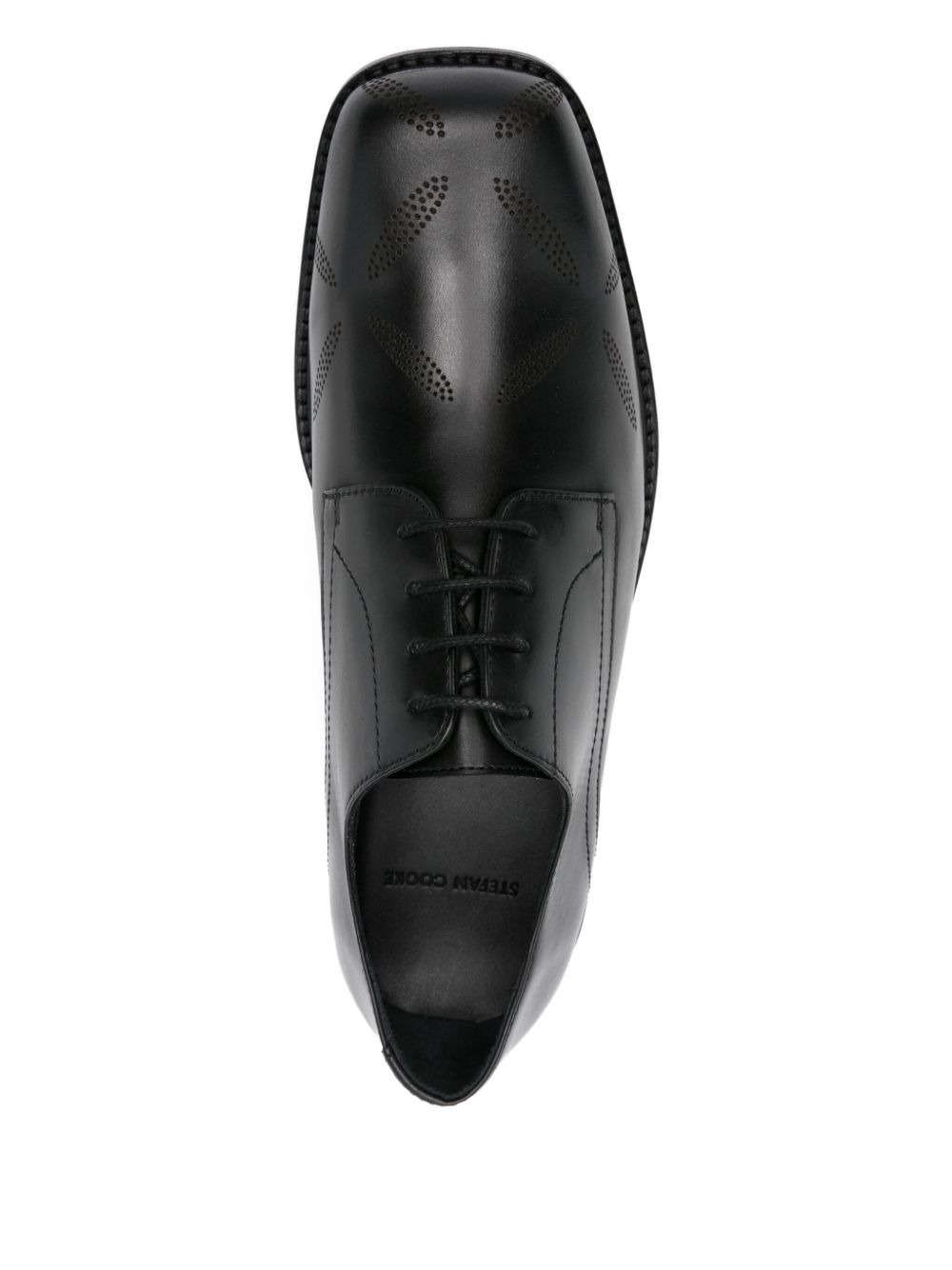 slashed square toe derby shoes - 4