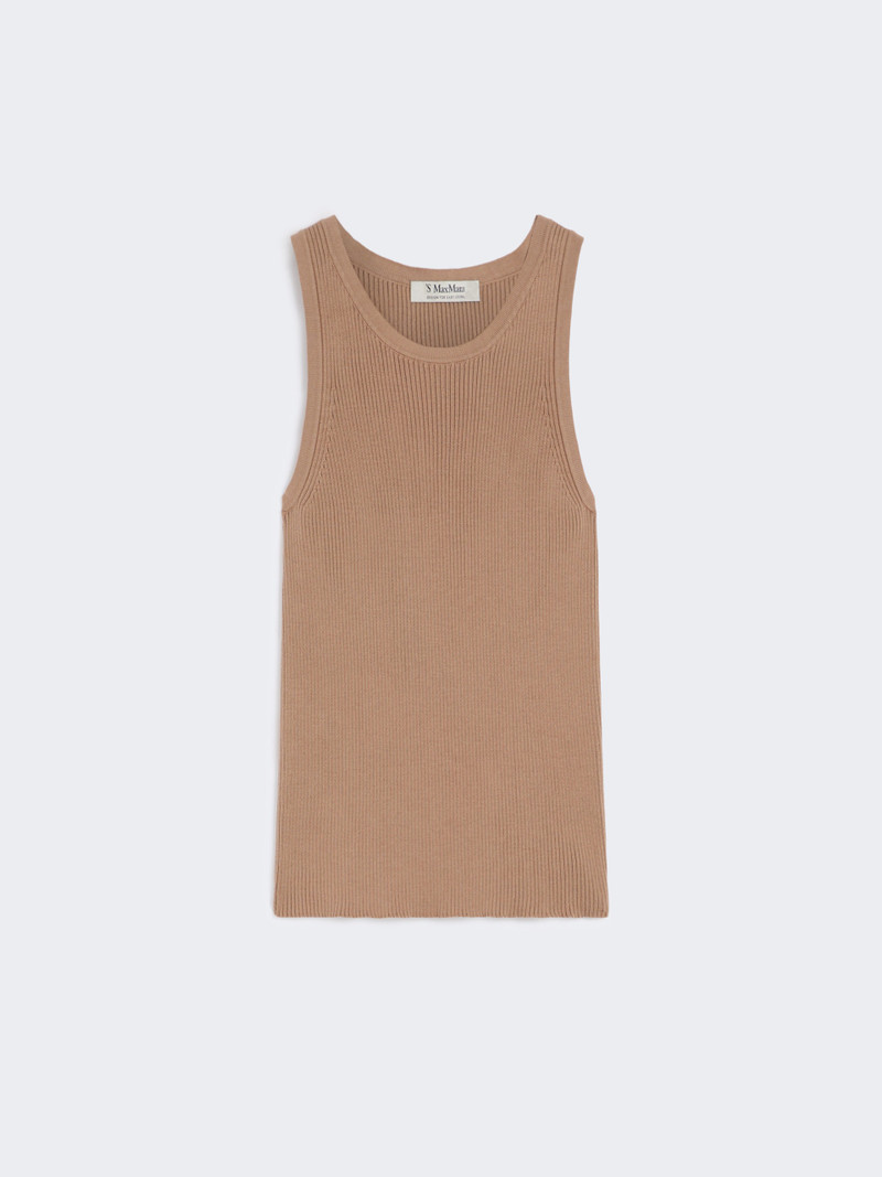 AMBURGO Rib-knit cotton top 1