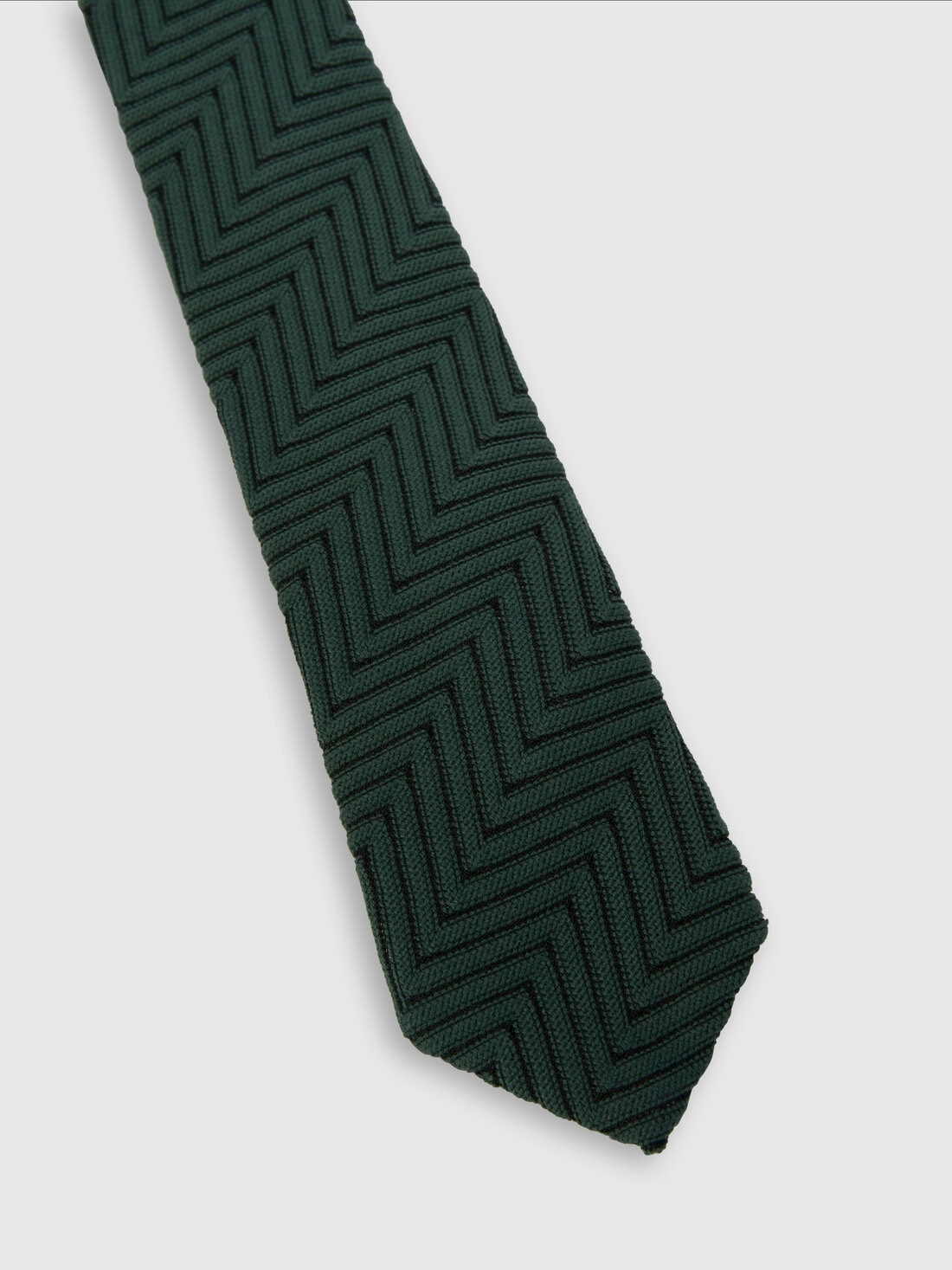 Tie cotton and viscose blend zig zag - 2