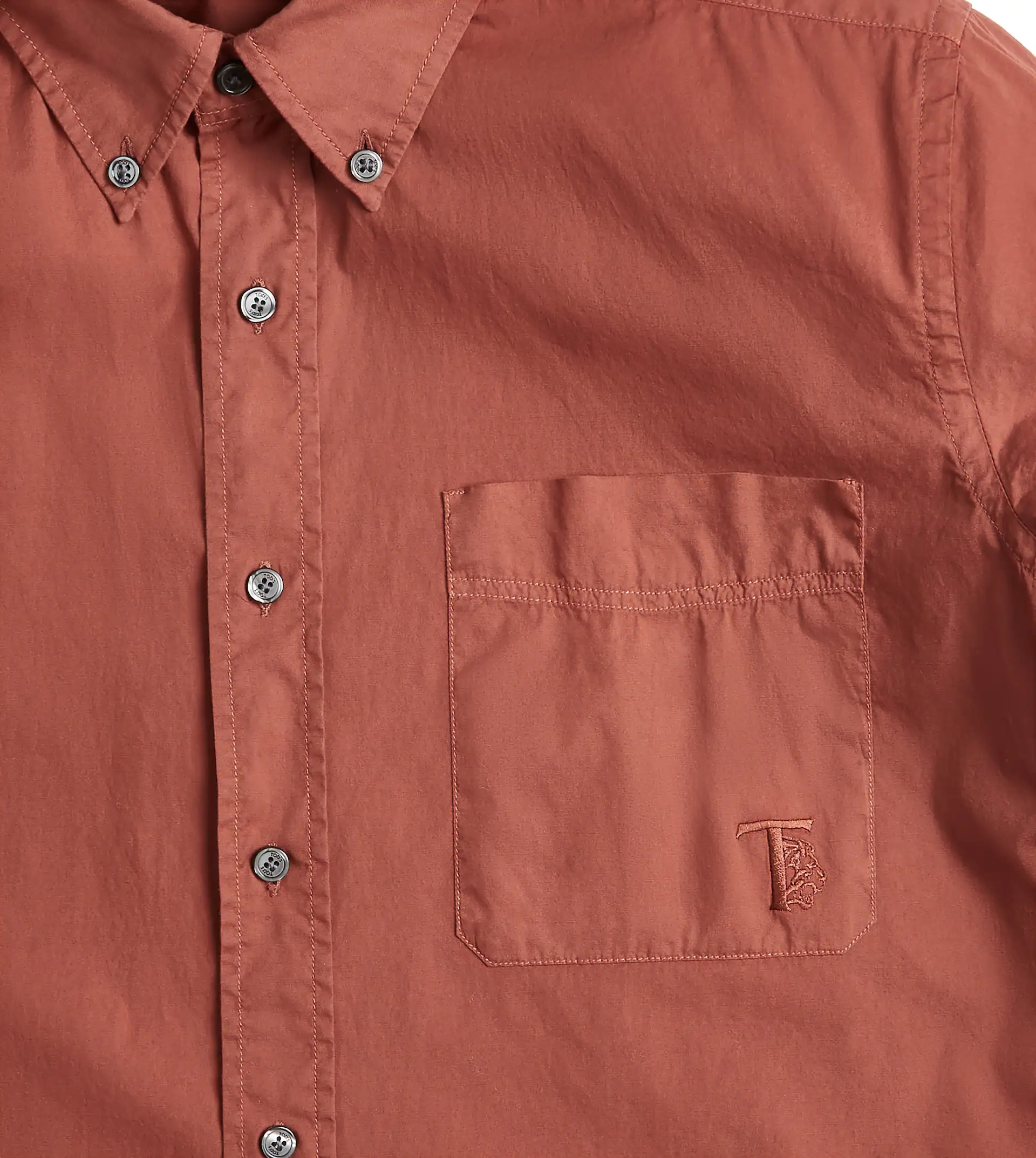 BUTTON DOWN COLLAR SHIRT - ORANGE - 5