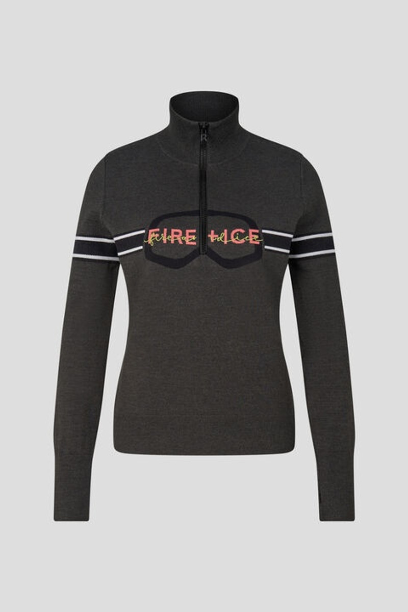 Azra Half-zip knitted pullover in Anthracite 1