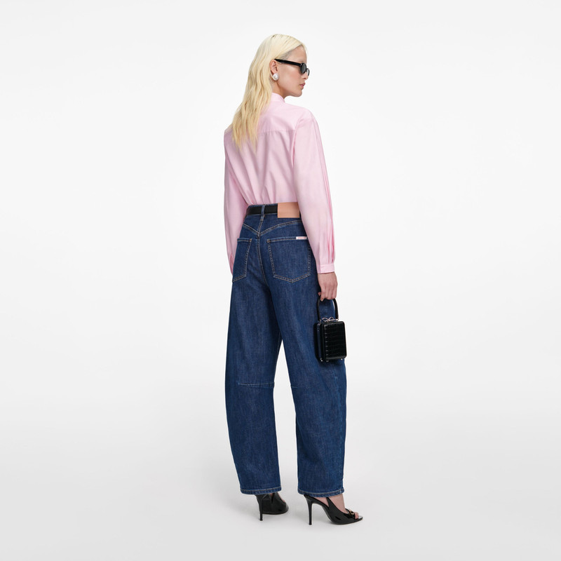 self-portrait Pink Cotton Asymmetric Shirt outlook