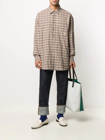 GUCCI chick patch checked shirt outlook