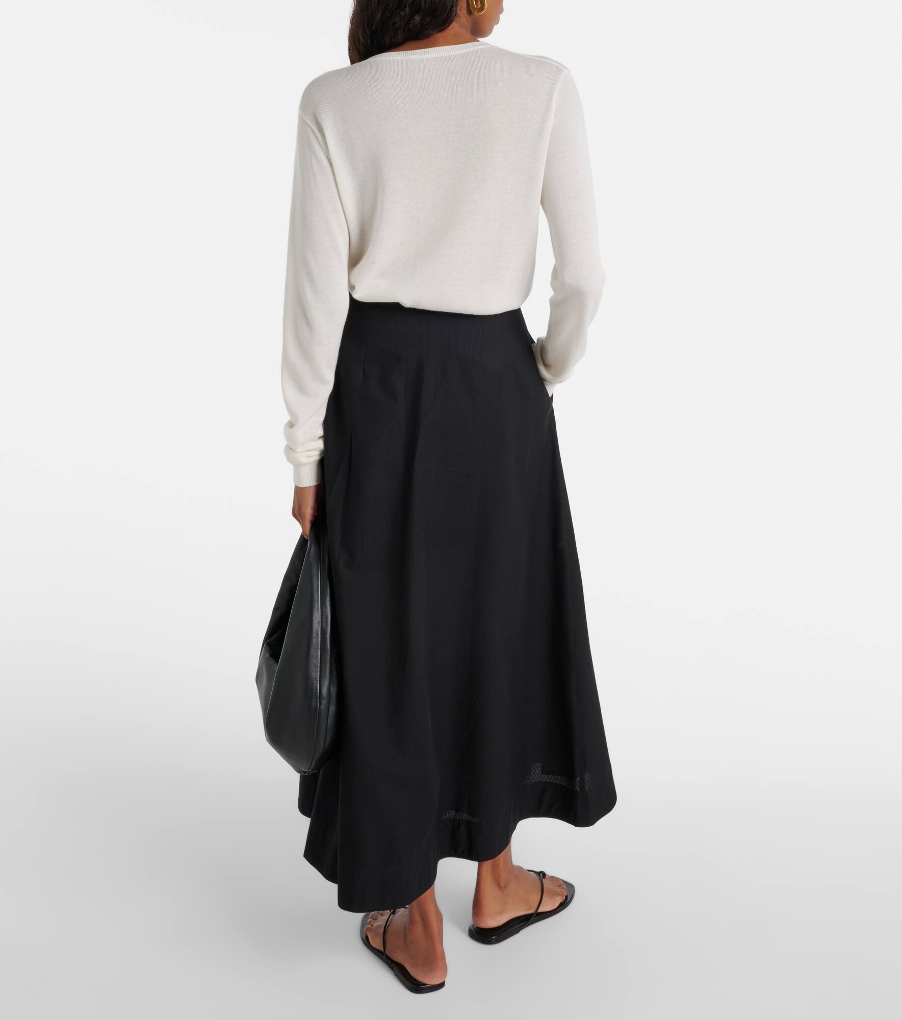 High-rise cotton maxi skirt - 3